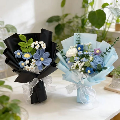 Artificial Flower Crochet Bouquet Creative Bouquet Mothers Day Birthday Valentine Graduation Gift Eternal Flower