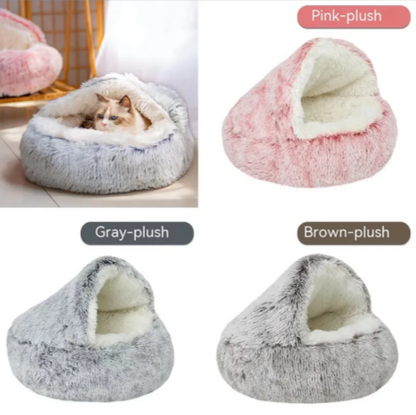 Semi-Closed Pet Bed – Cozy Year-Round Comfort